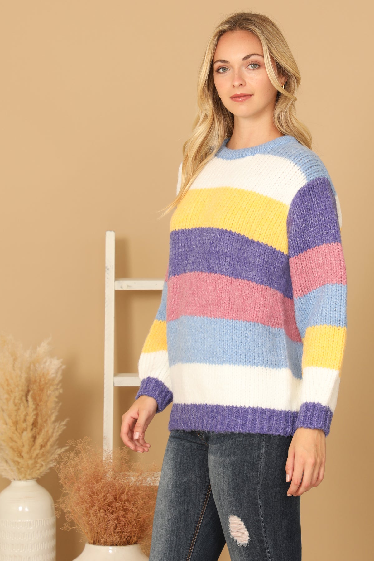 MULTI COLOR BLOCK KNITTED SWEATER 3-3