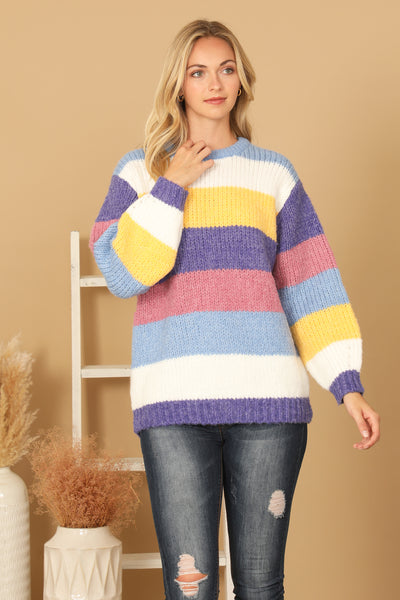 MULTI COLOR BLOCK KNITTED SWEATER 3-3