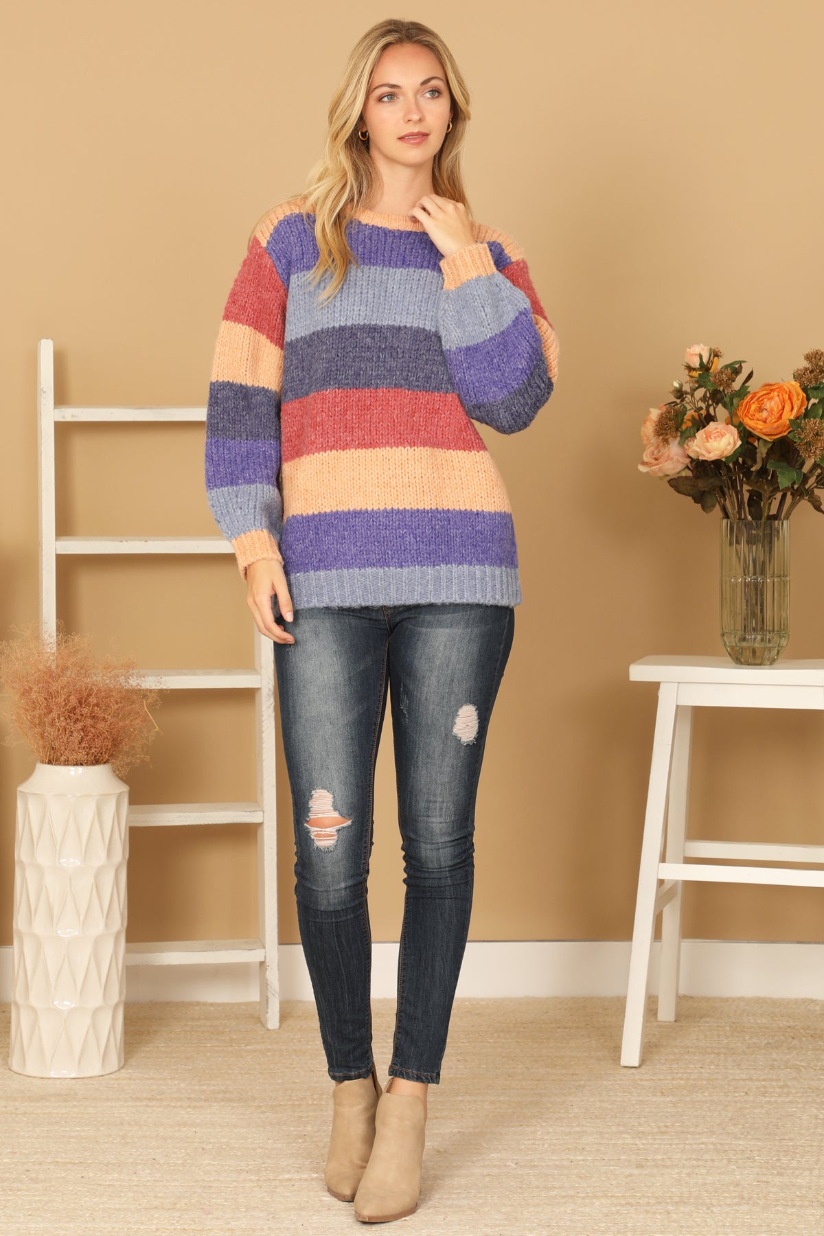 MULTI COLOR BLOCK KNITTED SWEATER 3-3