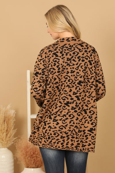 LONG SLEEVE LEOPARD OPEN CARDIGAN 2-2-2