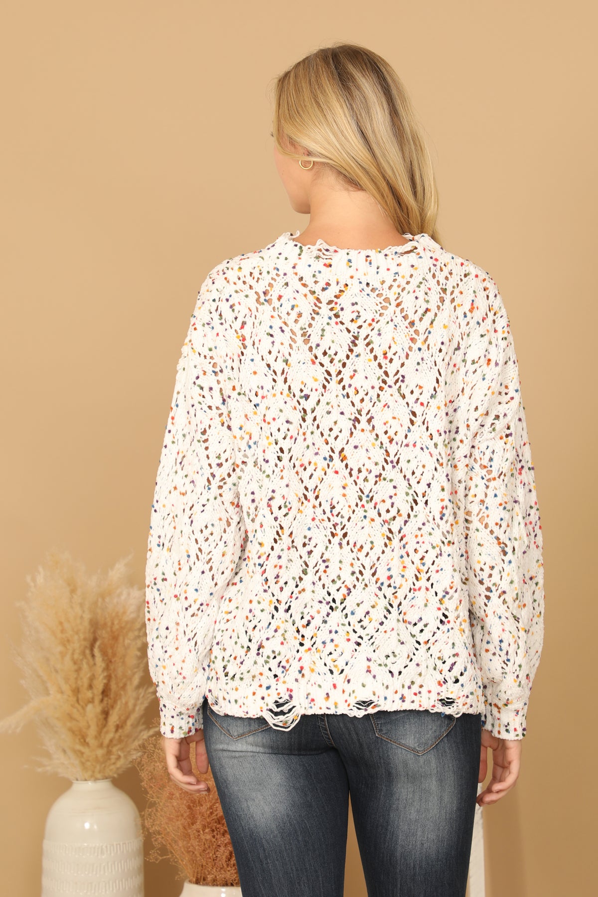 MULTI COLOR CROCHET SWEATER 3-3