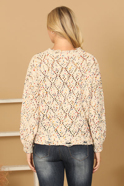 MULTI COLOR CROCHET SWEATER 3-3