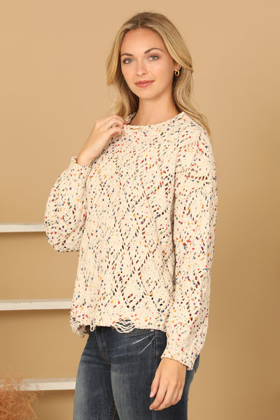 MULTI COLOR CROCHET SWEATER 3-3