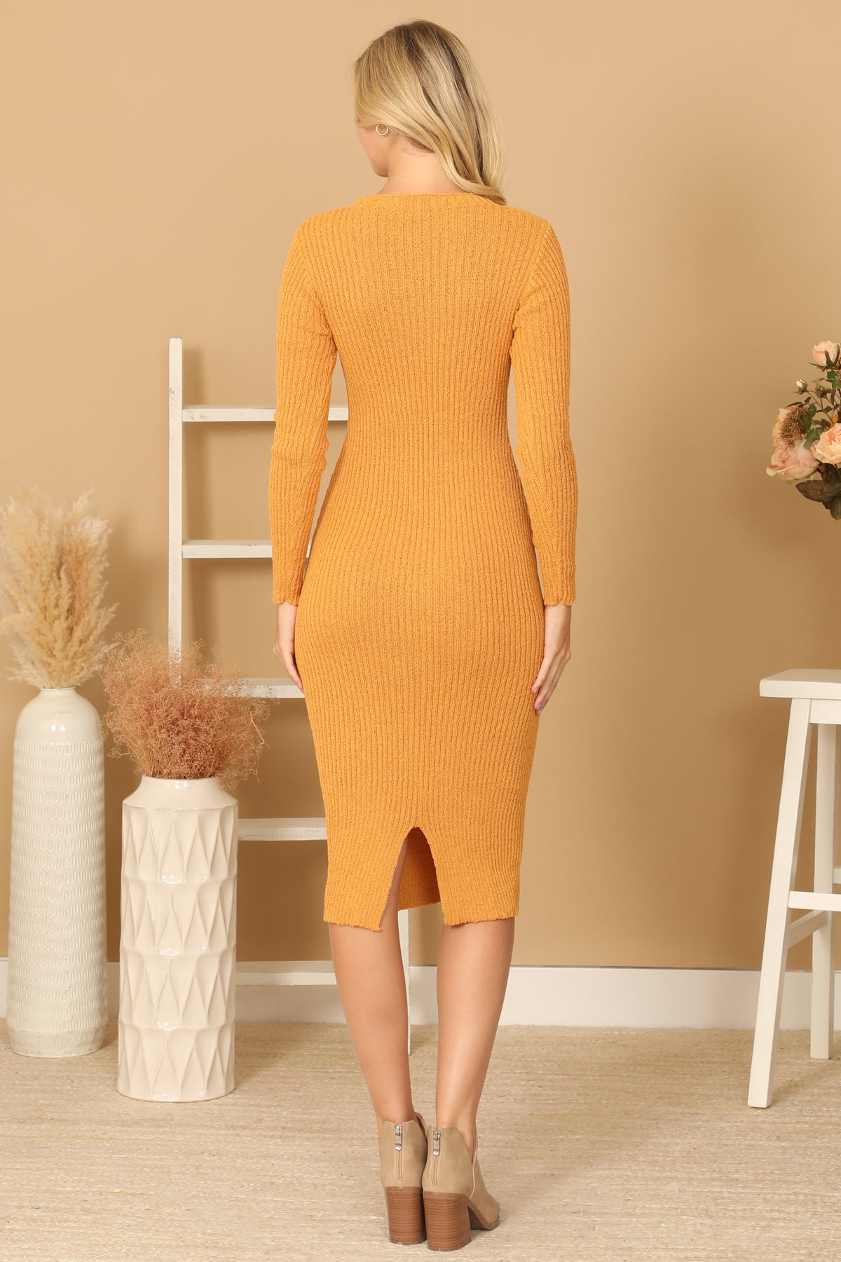 RIBBED SLEEVE SHAWL N SWEATER DRESS SET 2-2-2