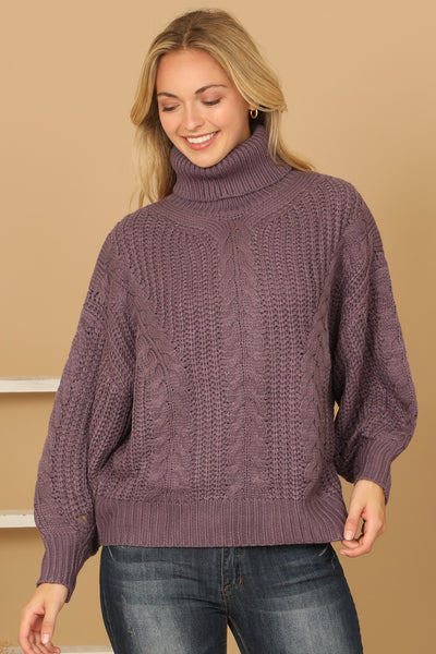 TURTLE NECK LONG SLEEVE KNITTED SWEATER 3-3