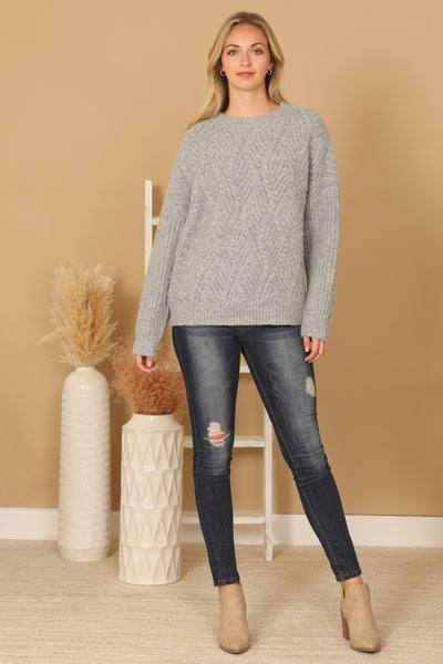 PLUS SIZE KNIT PATTERN SWEATER 3-3