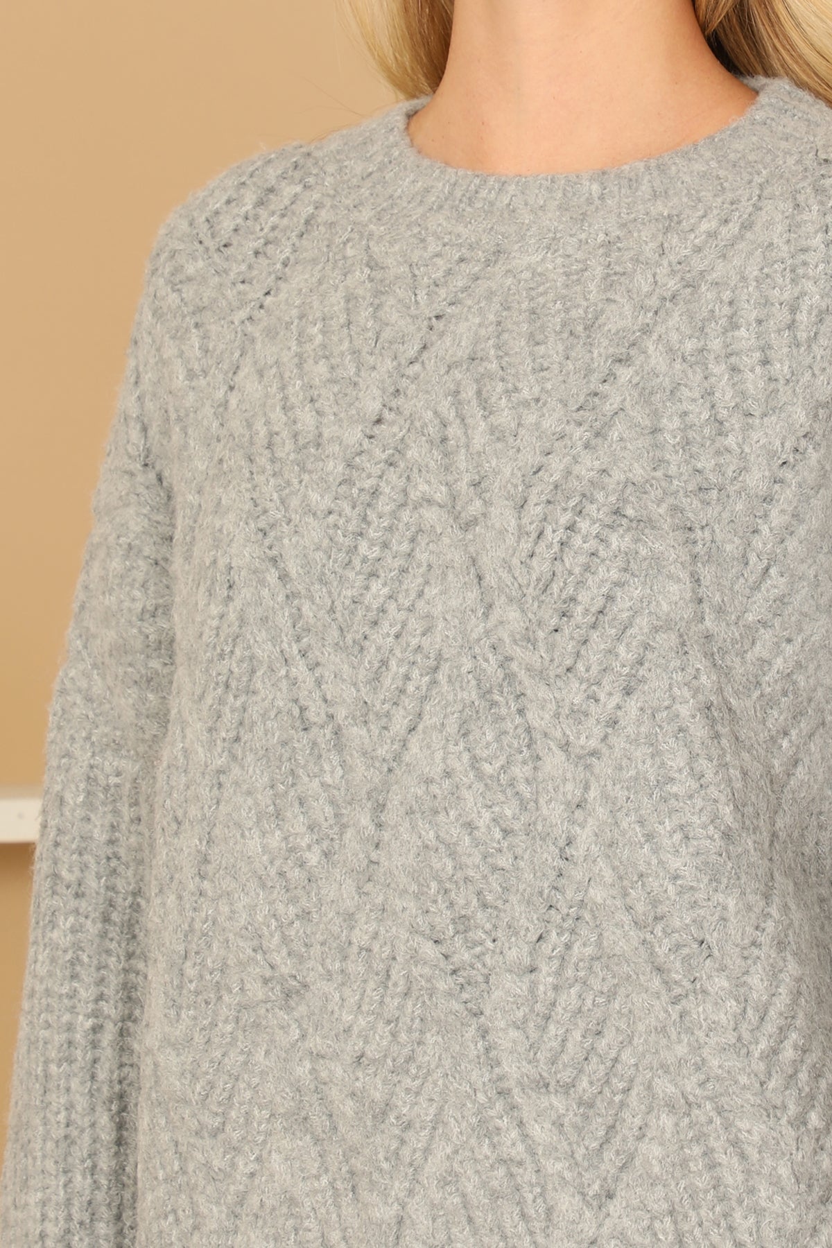 PLUS SIZE KNIT PATTERN SWEATER 3-3