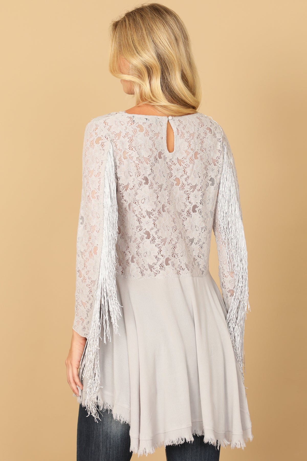 LACE TASSEL SLEEVE TOP 2-2-2