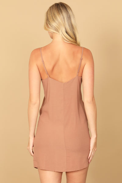 SPAGHETTI STRAP V-NECK MINI DRESS 2-2-1