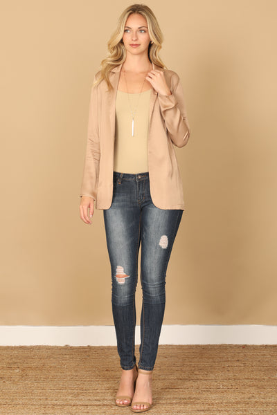 NOTCH LAPEL OPEN CARDIGAN 2-2-1