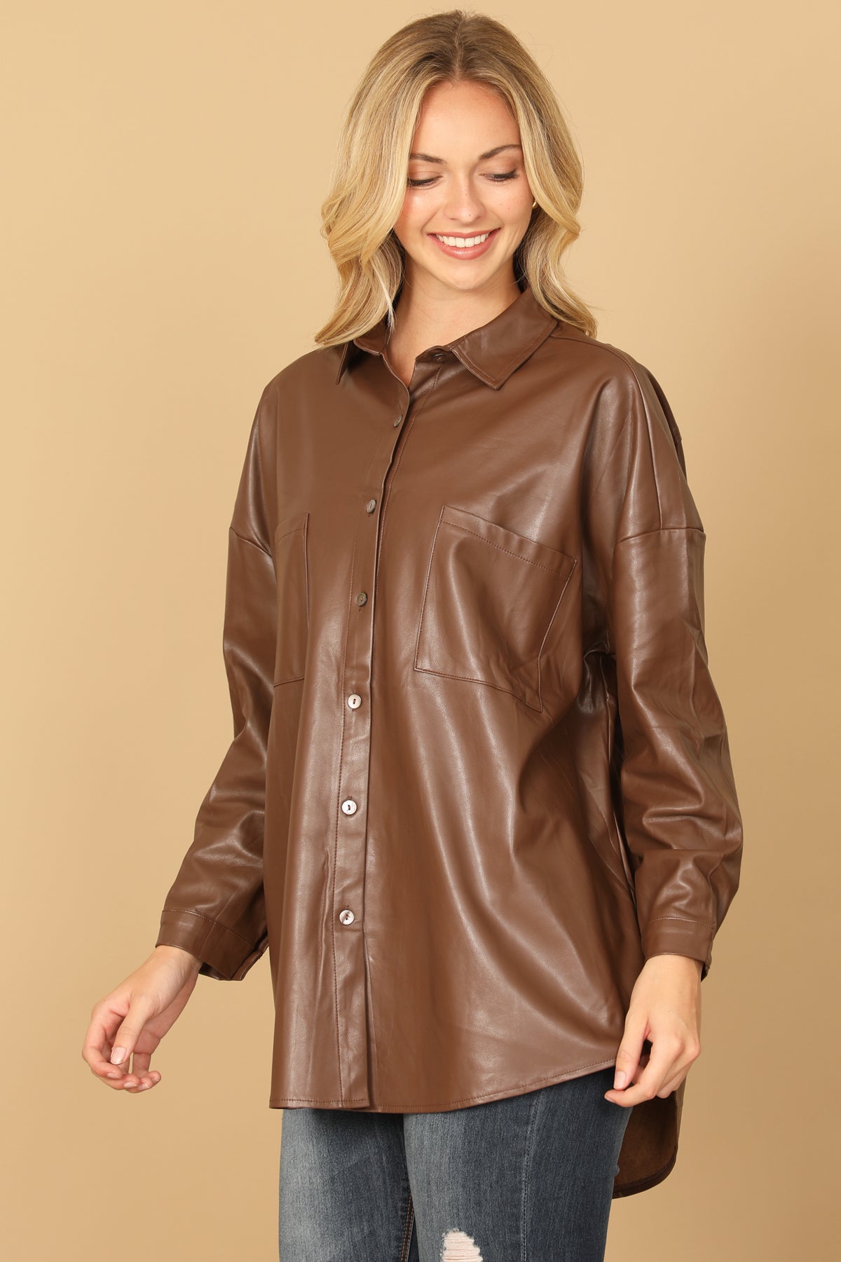 LONG SLEEVE LEATHER TOP 3-2