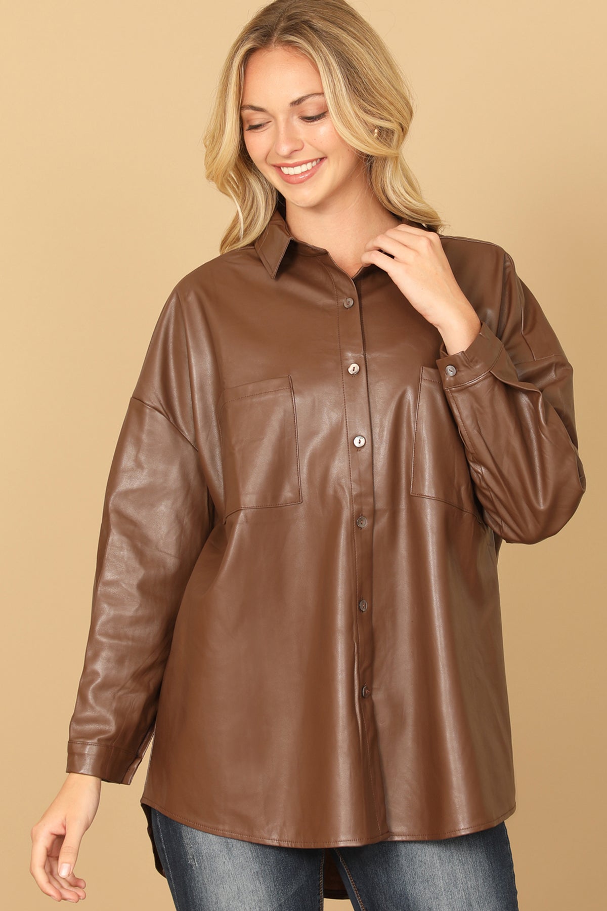 LONG SLEEVE LEATHER TOP 3-2