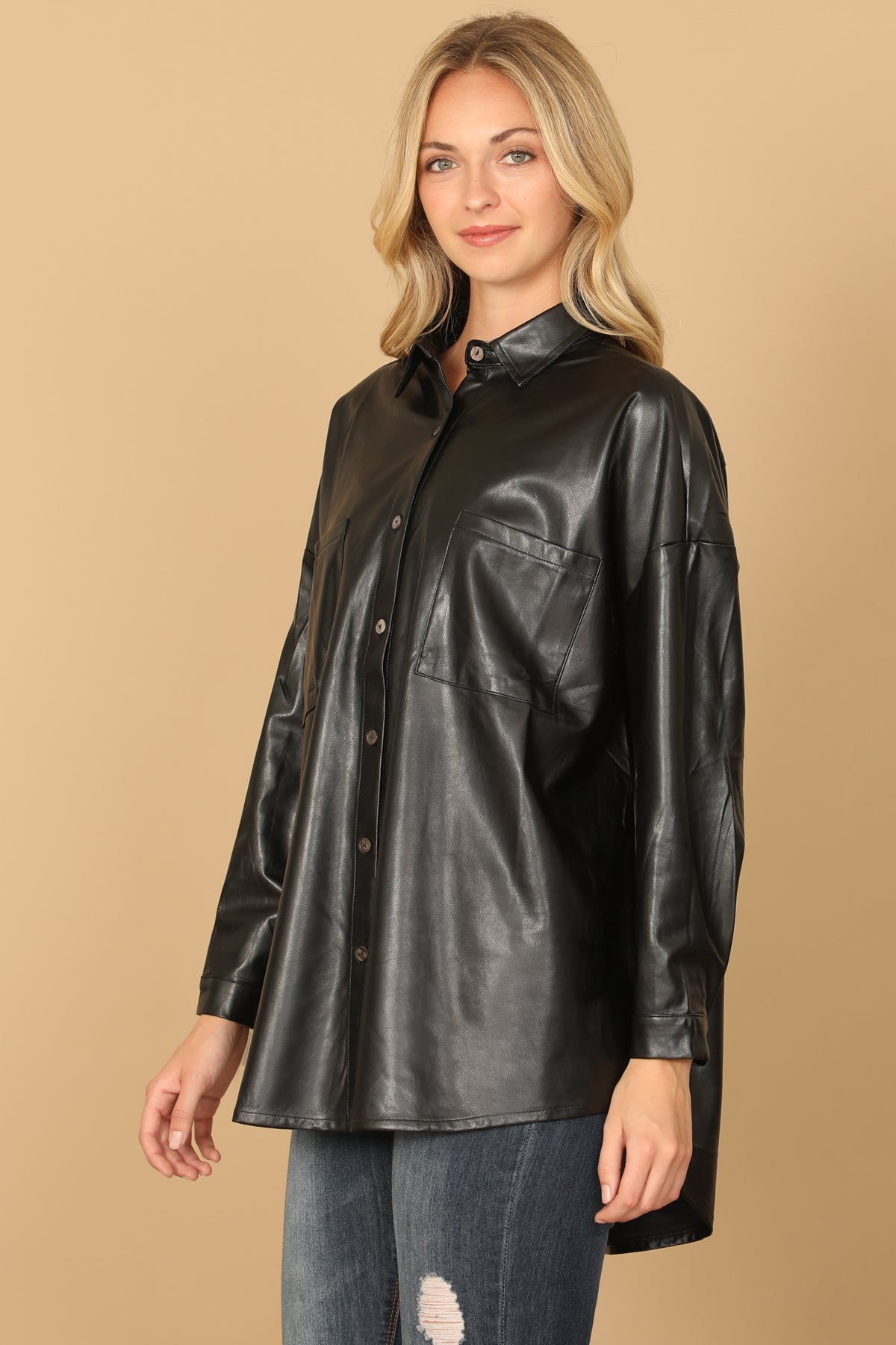 LONG SLEEVE LEATHER TOP 3-2