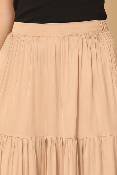 PLEATED SKIRT MIDI SKIRT 2-2-1