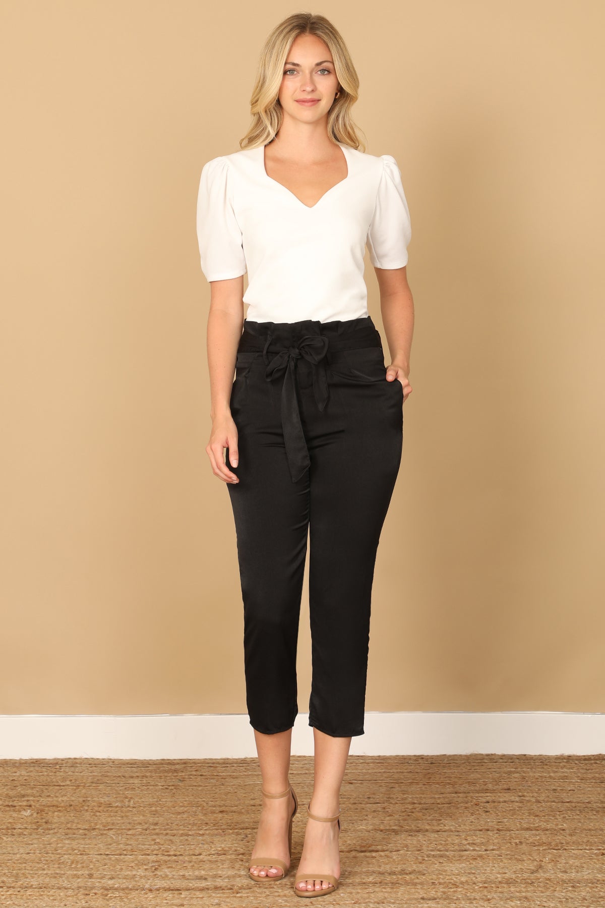 WAIST TIE SKINNY PANTS 2-2-1