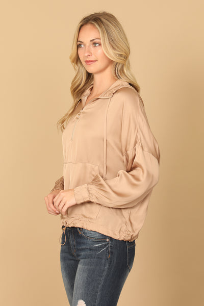 HOODED DRAWSTRING TOP 2-2-1