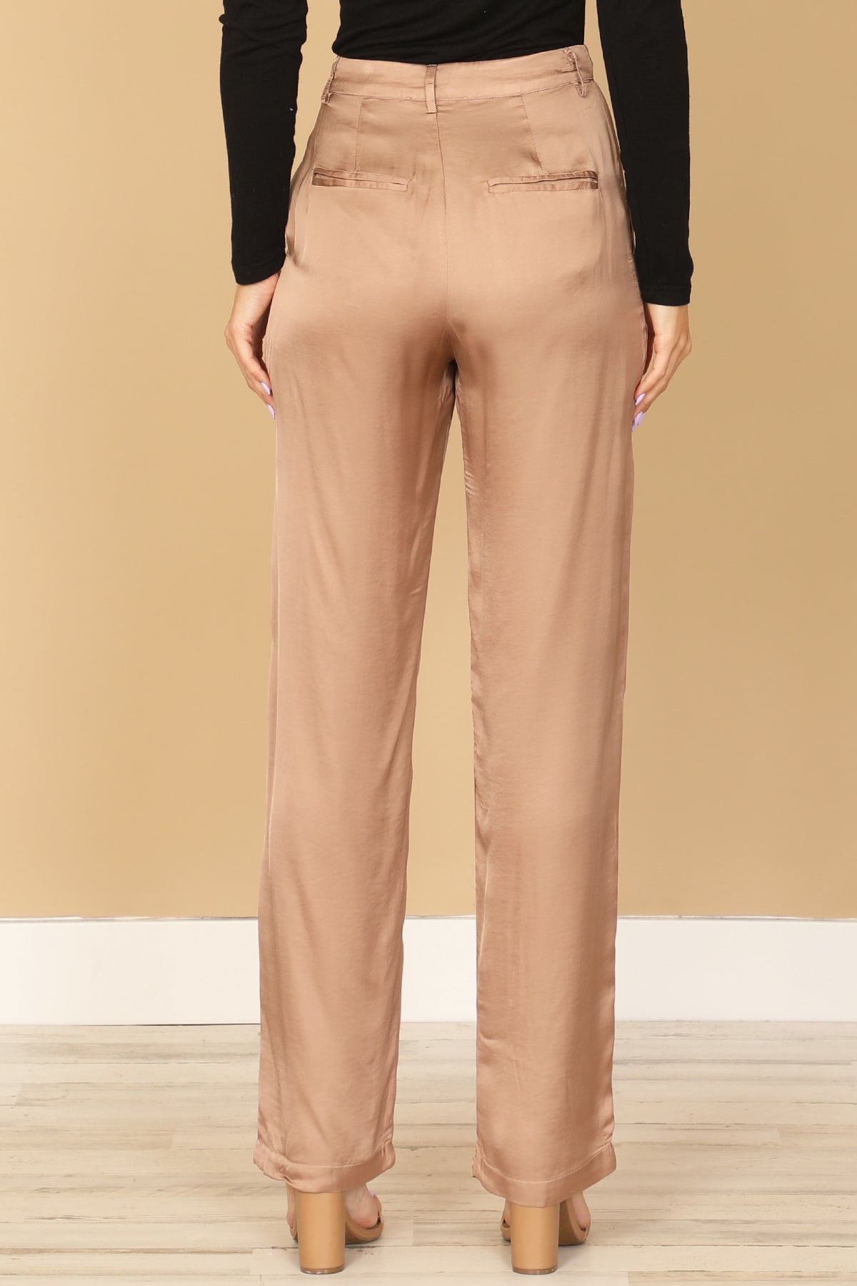 SATINY STRAIGHT PANTS 2-2-1