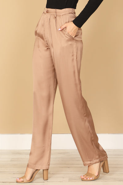 SATINY STRAIGHT PANTS 2-2-1