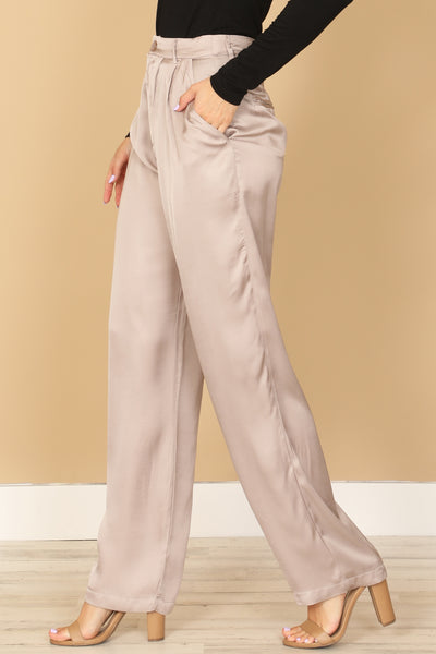 SATINY STRAIGHT PANTS 2-2-1