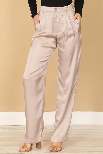 SATINY STRAIGHT PANTS 2-2-1