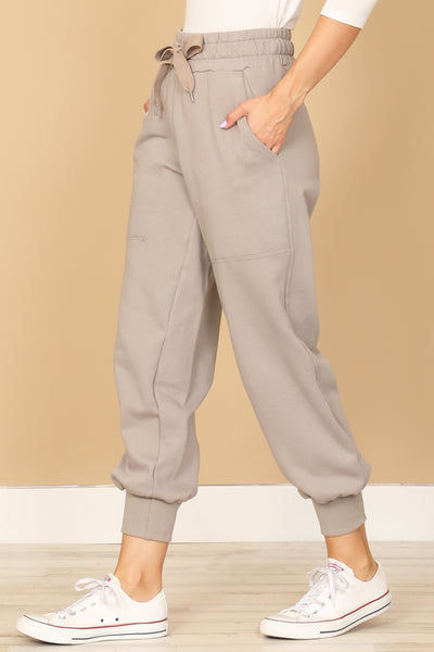 GREY WAIST TIE JOGGER PANTS 2-2-1