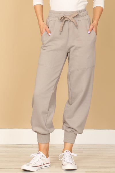 GREY WAIST TIE JOGGER PANTS 2-2-1