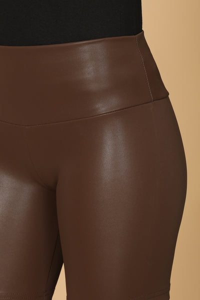 BROWN LEATHER SHORT 2-2-1