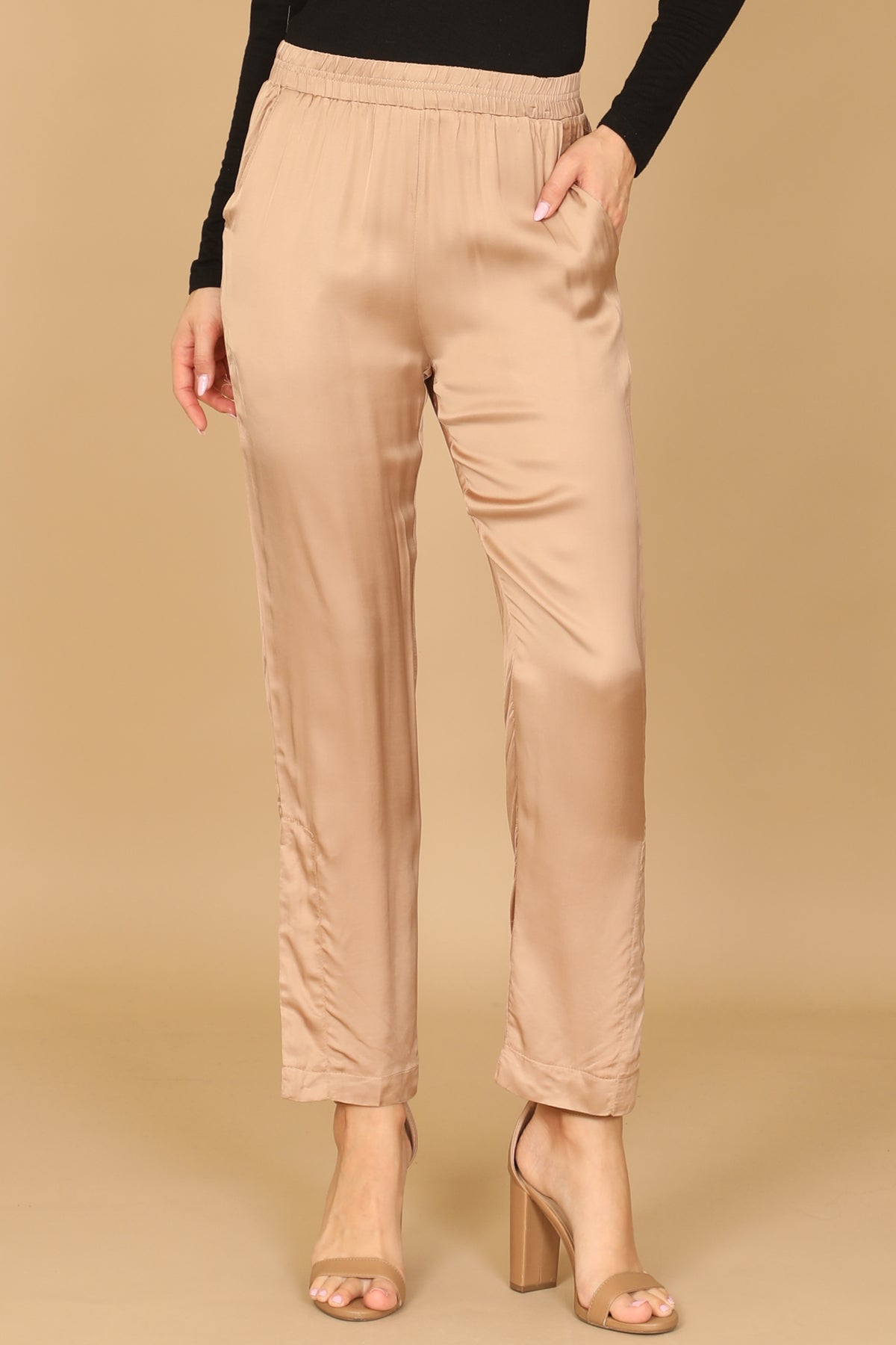 SKINNY SIDE SLIT SOLID PANTS 2-2-1