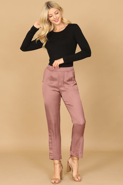 SKINNY SIDE SLIT SOLID PANTS 2-2-1