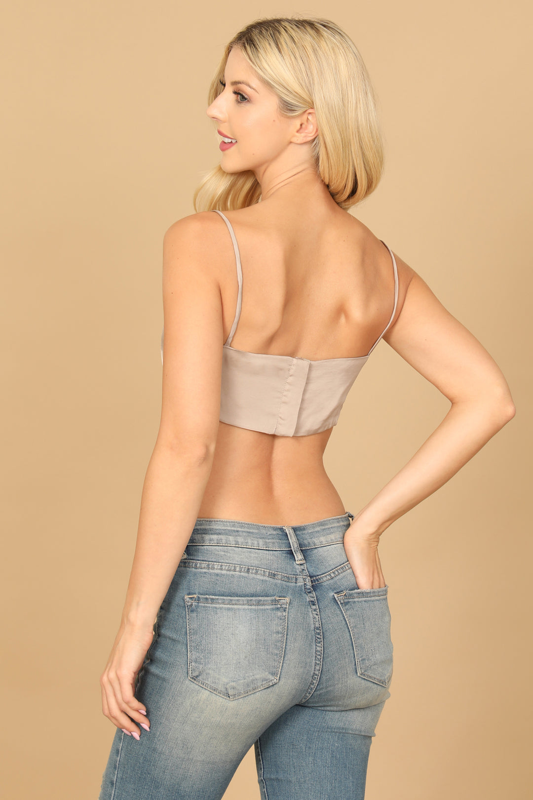 SPAGHETTI STRAP SATINY CROP TOP 2-2-1 – MYS Wholesale