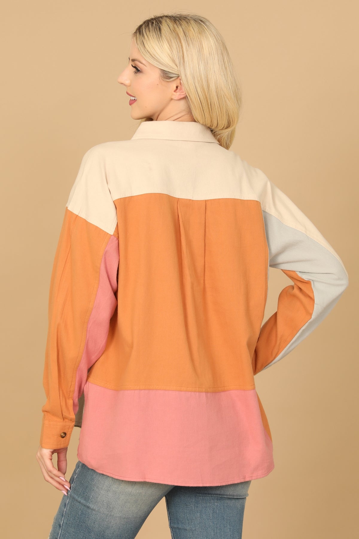 COLOR BLOCK LONG SLEEVE TOP 2-2-2