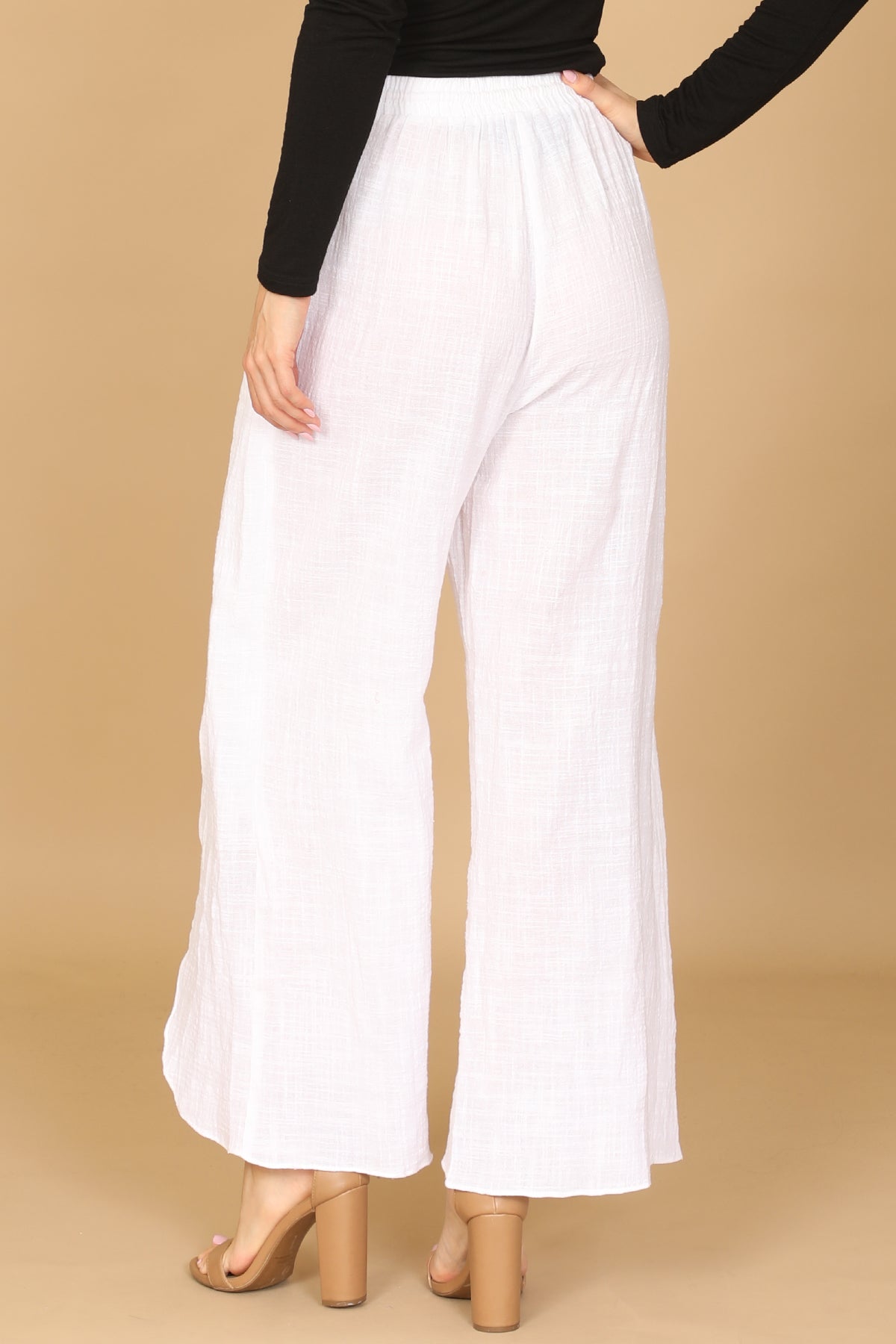 LINEN TASSEL TIE TULIP PANTS 2-2-1