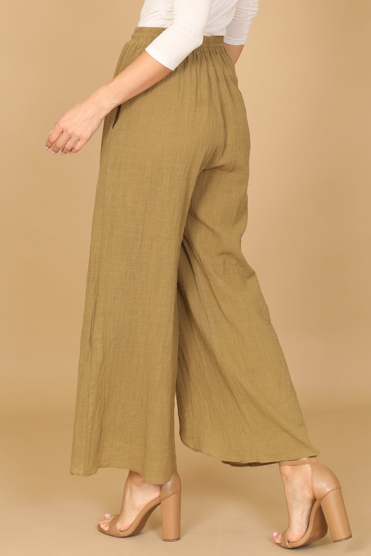 LINEN TASSEL TIE TULIP PANTS 2-2-1