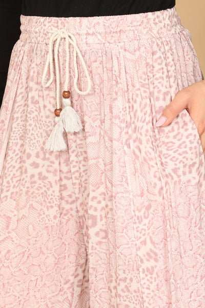 BLUSH SHAKE LEOPARD TASSEL TIE TULIP PANTS 2-2-1