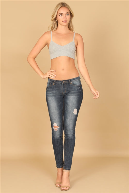 T03232-SPAGHETTI STRAP V-NECK BRALLETE SOLID TOP 2-2-1