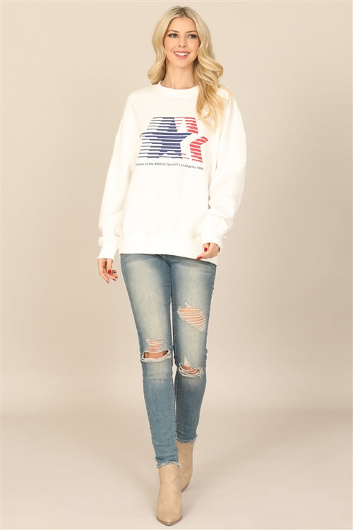 T4484-STAR STRIPE PRINT SWEATSHIRT 1-2-2-1