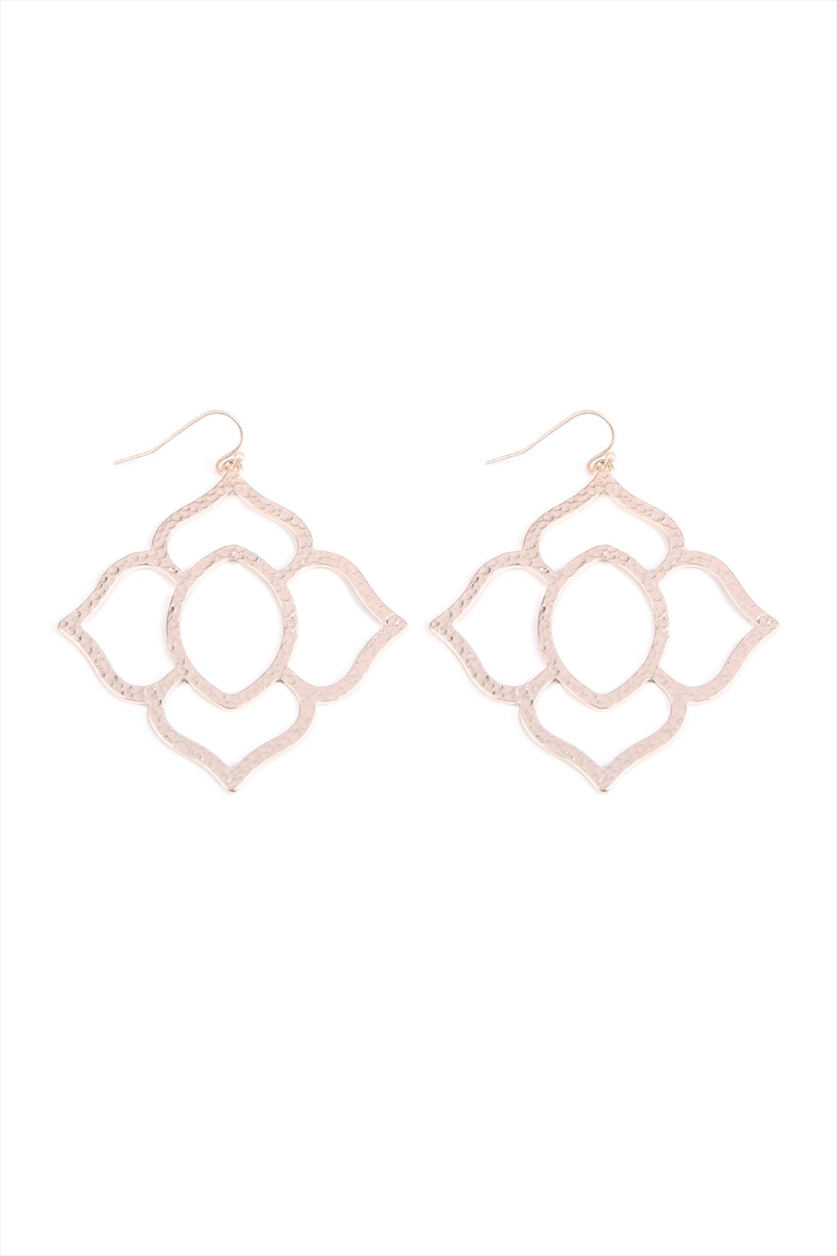 HAMMERED CAST FLOWER EARRINGS