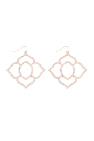 HAMMERED CAST FLOWER EARRINGS