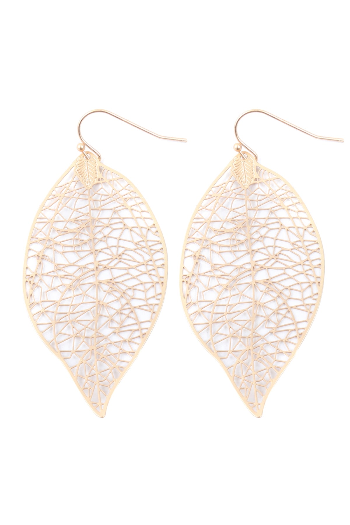 LEAF FILIGREE DANGLING EARRINGS