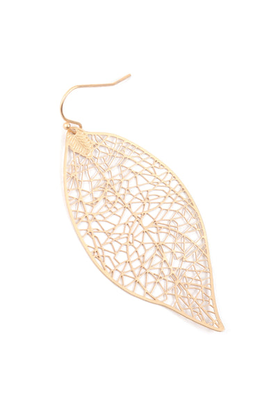 LEAF FILIGREE DANGLING EARRINGS