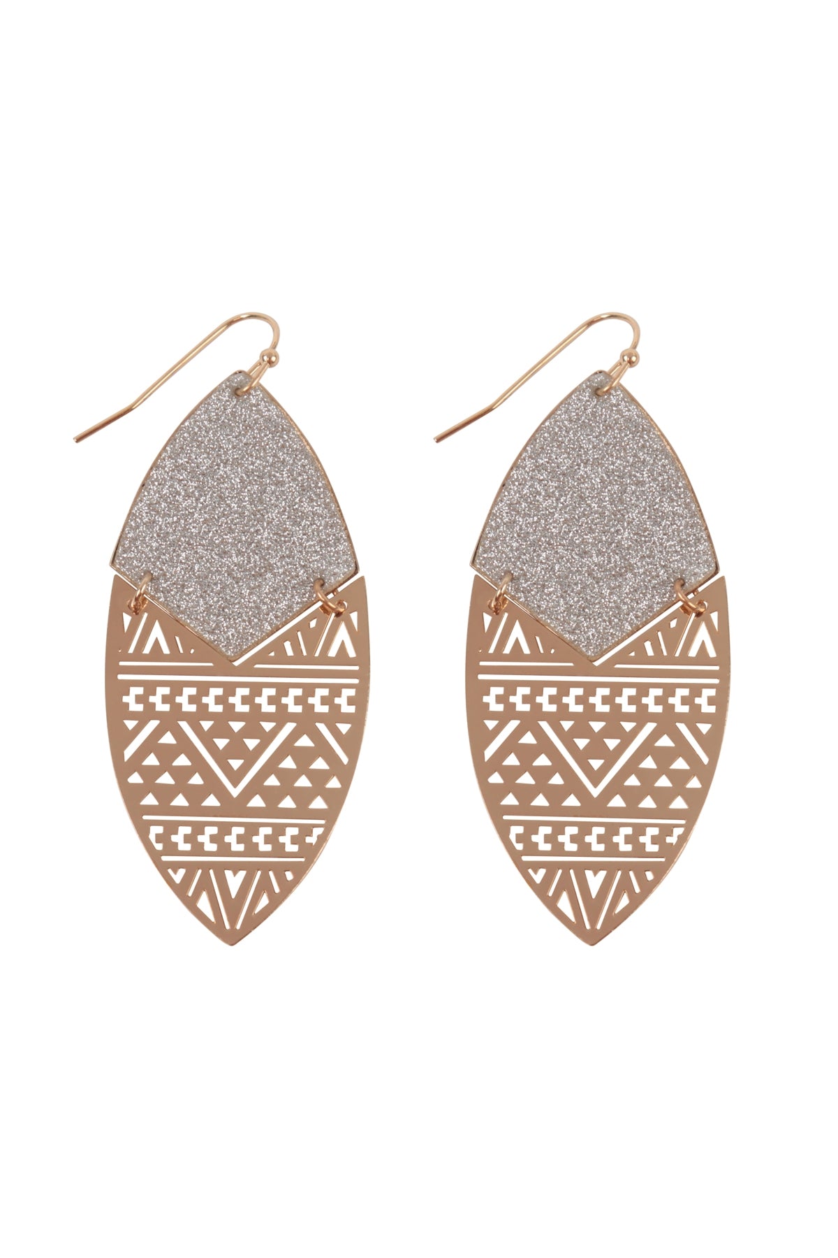 SAND STICKER MARQUISE TRIBAL FILIGREE EARRINGS