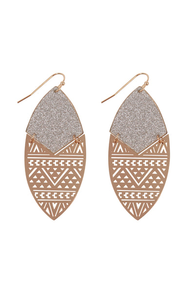 SAND STICKER MARQUISE TRIBAL FILIGREE EARRINGS