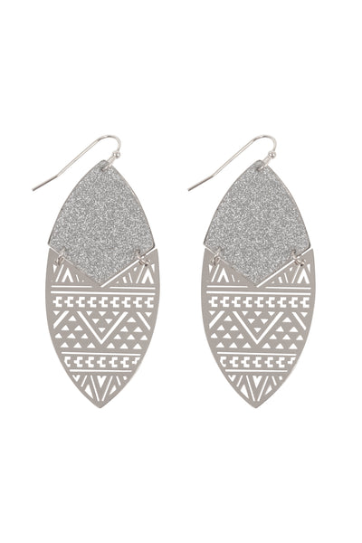 SAND STICKER MARQUISE TRIBAL FILIGREE EARRINGS