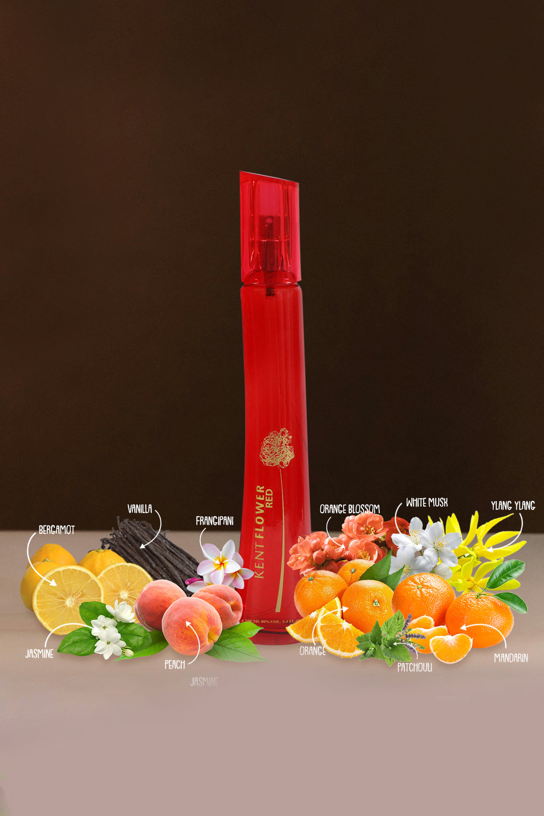 KENT FLOWER RED SPRAY PERFUME EAU DE PARFUM FOR WOMEN - 100ML/3.4
