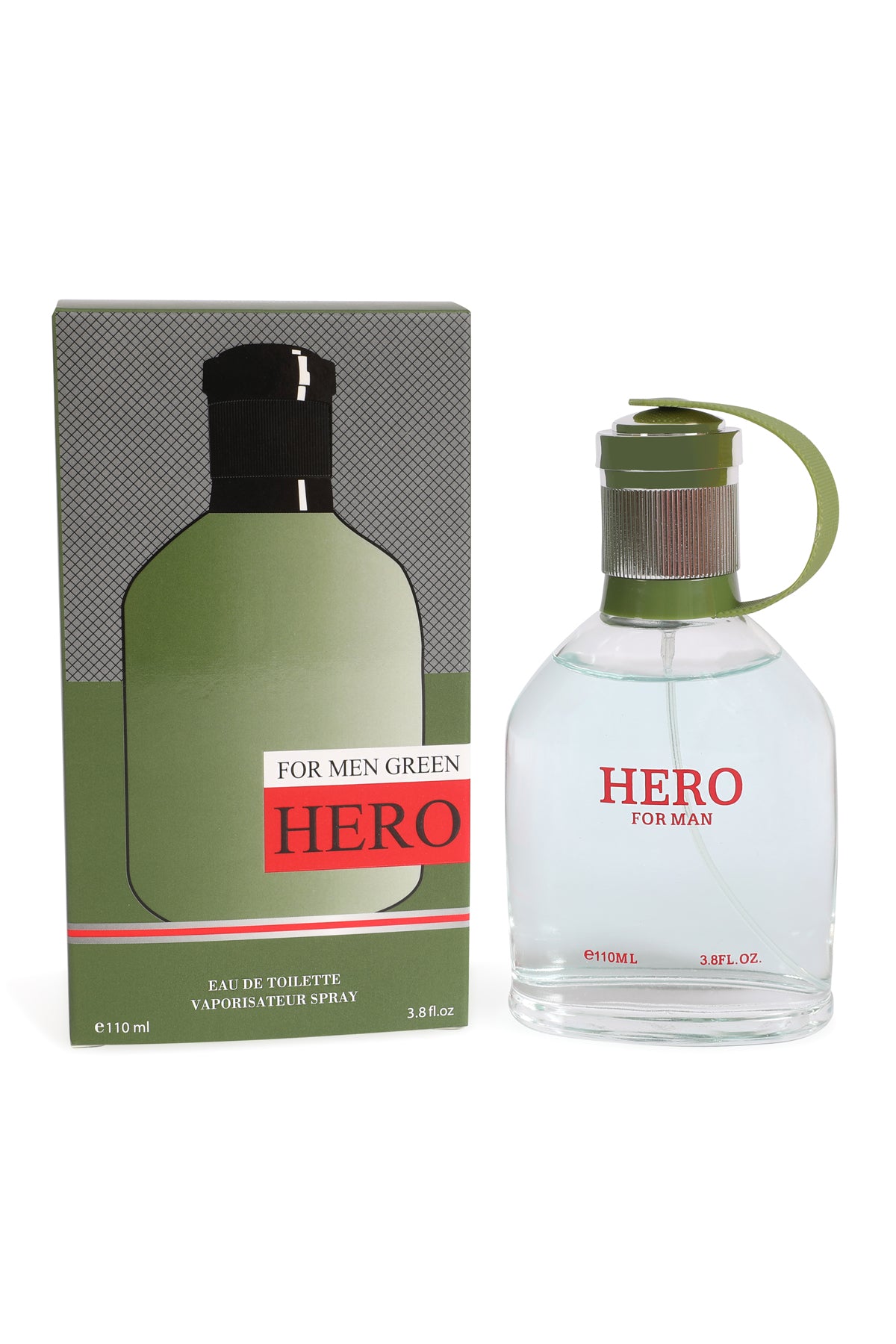 HERO FOR MEN GREEN SPRAY COLOGNE EAU DE TOILETTE FOR MEN - 110ML/3.8 FL.OZ.