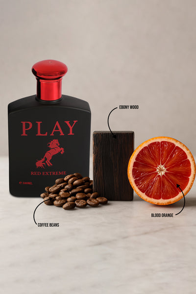 PLAY RED EXTREME SPRAY COLOGNE EAU DE TOILETTE FOR MEN - 100ML/3.4 FL.OZ.