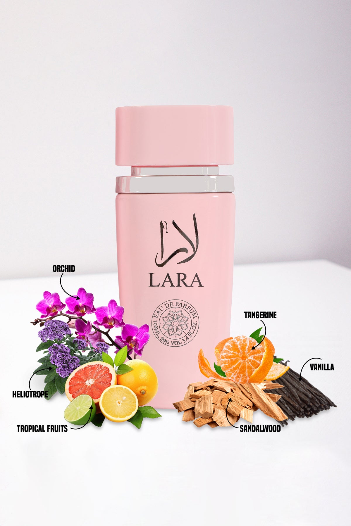 LARA PINK SPRAY PERFUME EAU DE PARFUM FOR WOMEN - 100ML/3.4 FL.OZ.