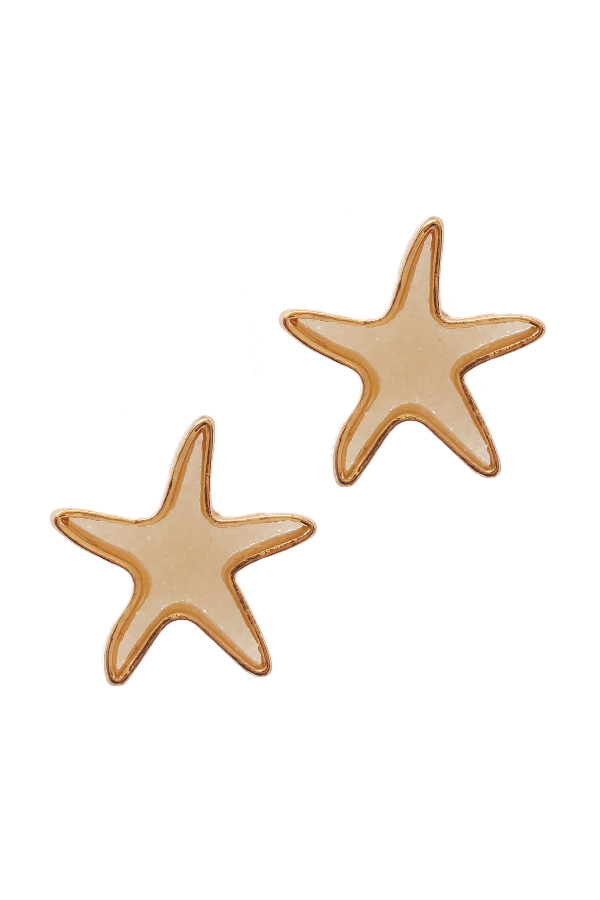 DRUZY METAL STARFISH SEALIFE POST EARRINGS