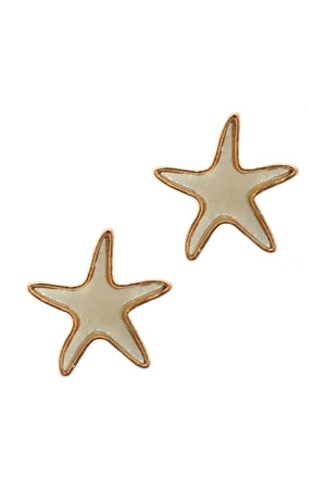 DRUZY METAL STARFISH SEALIFE POST EARRINGS