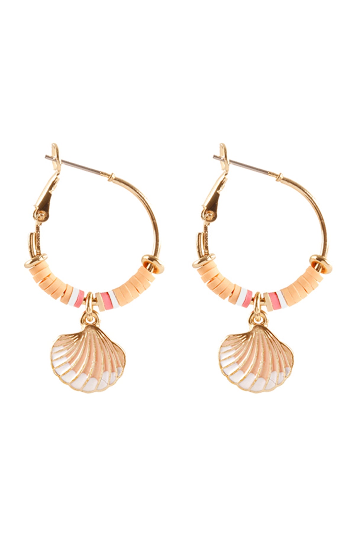 FIMO METAL SEASHELL HOOP EARRINGS